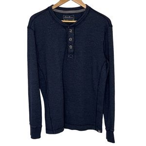 Eddie Bauer Outdoor men’s Thermal long sleeve blue henley size medium